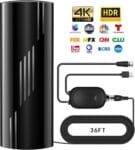 1200+ Miles Range TV Antenna-Digital Antenna for Smart TV Indoor with Amplifier and Signal Booster- HD Antenna for TV Indoor Outdoor for Local Channels-36ft Coax Cable - Support 8K 4K 1080p