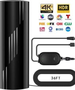 1500+ Miles Range TV Antenna, 2025 Upgraded Digital Antenna for Smart TV Indoor with Amplifier Signal Booster, HD Antenna for Smart/Old TVs for Local Channels-36ft Coax Cable-Support 8K 4K 1080p