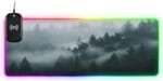 Natural Misty Forest Gaming Mouse Pad Led Mousepads RGB Backlit with 14 Lighting Modes, Non Slip Base Soft Computer Keyboard Mat for Gaming PC Laptop Desk, M