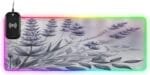 Lavender with Leaves Gaming Mouse Pad Led Mousepads RGB Backlit with 14 Lighting Modes, Non Slip Base Soft Computer Keyboard Mat for Gaming PC Laptop Desk, M