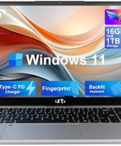 15.6 FHD IPS Student Laptop Computer,4-Cores Pentium N100, 16GB RAM 1TB SSD, (Beat i3-1115G4, Up to 3.4GHz), Backlit Keyboard, Fingerprint,2 Years Warranty, WiFi 6, Win 11