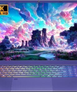 16 Inch Purple Laptop Computer 12G LPDDR5 RAM 512GB NVMe SSD Alder Lake N95 CPU, 2K FHD(1920 * 1200) IPS Screen/Color Backlit KB/Fingerprint/Windows 11 PC for Business Work Study