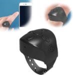 Fingertip Wireless Bluetooth Remote Control, 2025 New Scrolling Ring Wireless Bluetooth Remote Control, Bluetooth Camera Video Recording Remote, Mobile Phone Controller for Car, Home, Travel (Black)