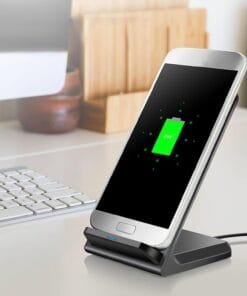 Desktop Stand Wireless Charger, 10W Fast Charging Station with LED Indicator Lights, Built-in Over-Current, Over-Voltage Over-Temperature, Foreign Detection Multiple Smart Protections