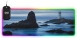 Seacoast Lighthouse Gaming Mouse Pad Led Mousepads RGB Backlit with 14 Lighting Modes, Non Slip Base Soft Computer Keyboard Mat for Gaming PC Laptop Desk, S