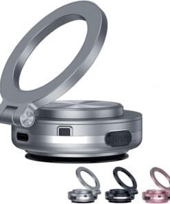 ZJQ Magnetic Phone Holder for Car, Vacuum Magnetic Phone Holder, 2025 Upgraded 360° Rotating 270° Folding Phone Holder, Suction Phone Mount for Car,Screens,Most Surface (C1 Silver)