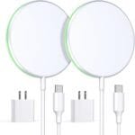 2 Pack Magnetic Wireless Charger 15W Apple Mag-Safe Charger with 20W Adapter for iPhone 16/15/14/13/12 Pro/Max/Plus/Mini AirPods 3/2/Pro 2/Pro Mag Safe Wireless Charging Pad with 5ft Charging Cable