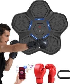 Boxing Wall Mount Machine, 2025 New Smart Bluetooth Boxing Machine with Boxing Gloves for Adult & Kids, Music Boxing Machine for Home, Office, Gym
