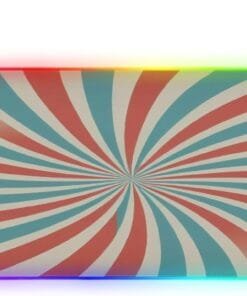 Retro Sunlight Stripes Gaming Mouse Pad Led Mousepads RGB Backlit with 14 Lighting Modes, Non Slip Base Soft Computer Keyboard Mat for Gaming PC Laptop Desk, M