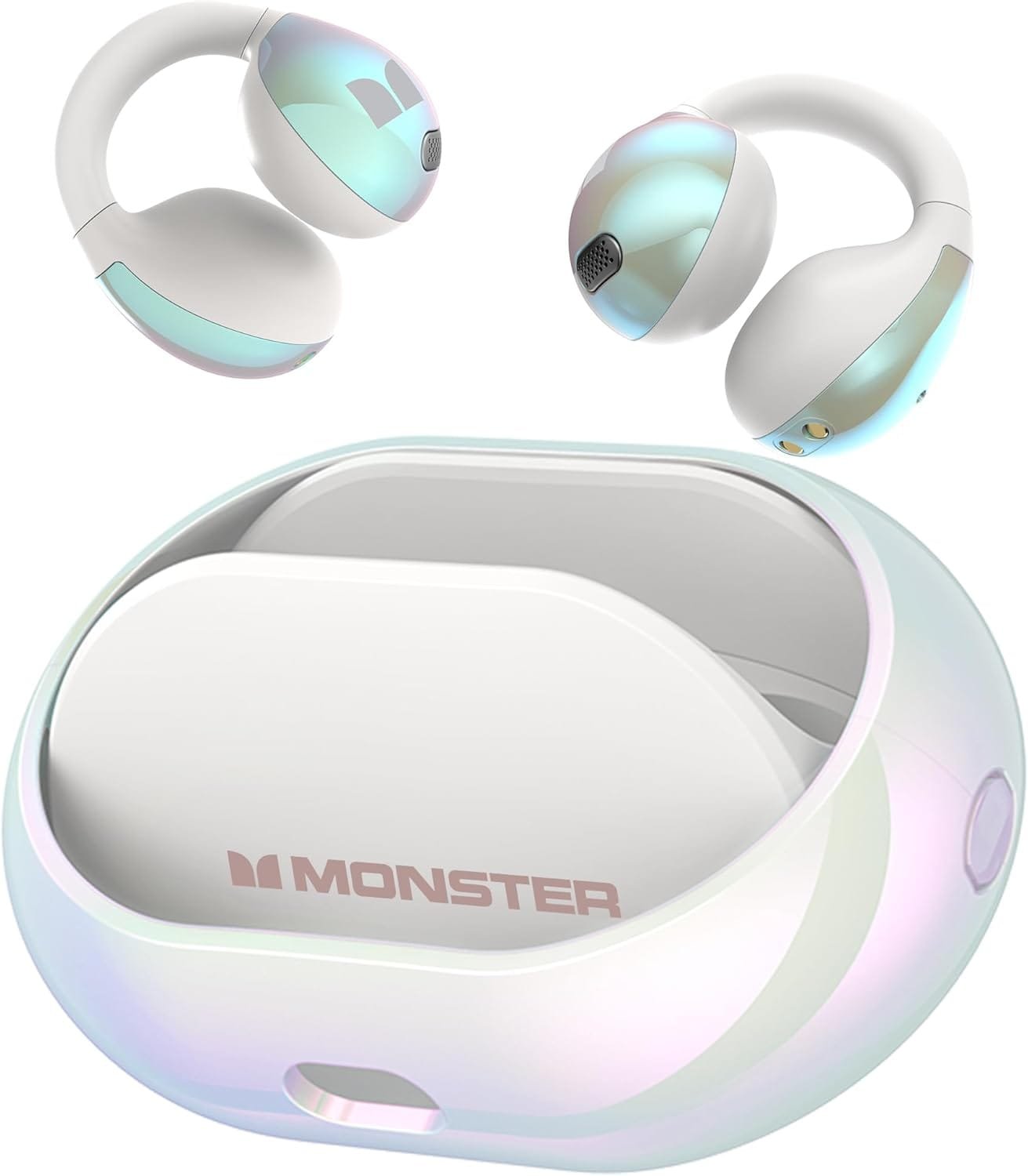 Monster Open Ear AC600 Headphones, Bluetooth 5.4 Wireless Earbuds with HiFi Stereo, Clip-On Earbuds with ENC Clear Call, 21H Playtime, Touch Control, IPX6 Waterproof Wireless Headphones for Outdoor