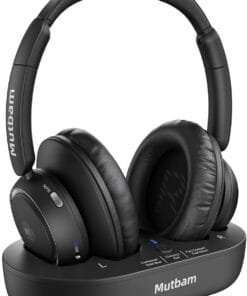 Wireless Headphones for TV, TV Headphones Wireless for Seniors, TV Headphones Wireless with Transmitter Charging Base, Precise Sync Without Delay, Gift for The Elderly & Hard of Hearing