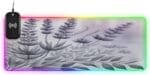 Lavender with Leaves Gaming Mouse Pad Led Mousepads RGB Backlit with 14 Lighting Modes, Non Slip Base Soft Computer Keyboard Mat for Gaming PC Laptop Desk, S