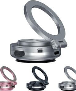 Nixie Phone Holder, Magnetic Phone Holder, 2025 New 360 Rotatable Foldable Retractable Grip Pro 2.0 Vacuum Suction Phone Mount for Car (Grip Pro 360 2.0-Silver)