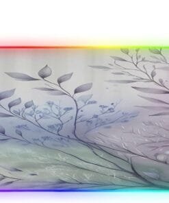 Branches with Purplish Leaves Gaming Mouse Pad Led Mousepads RGB Backlit with 14 Lighting Modes, Non Slip Base Soft Computer Keyboard Mat for Gaming PC Laptop Desk, M