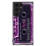 Cassette Tape Clear Pink Personalized Black Rubber Phone Case Compatible With Samsung Galaxy S24 S24+ S24 Ultra S24FE, S23 FE S23+ Ultra S22 S22+ S21 S21FE S21+ S20FE
