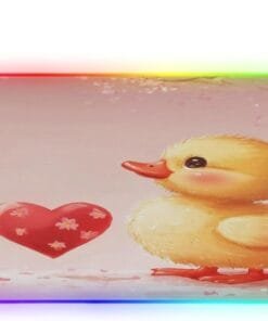 Loving Duck Gaming Mouse Pad Led Mousepads RGB Backlit with 14 Lighting Modes, Non Slip Base Soft Computer Keyboard Mat for Gaming PC Laptop Desk, S