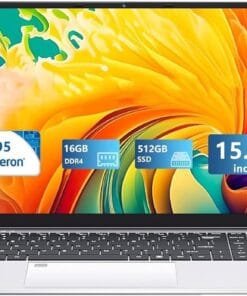 15.6Inch Gaming Laptop, Laptops N95 (Up to 3.4GHz) Processor, Lap top 16GB Notebook Computer 512GB SSD,Traditional Computers FHD IPS 180 Angle Opening Backlit Keyboard Fingerprint Unlock Netbook