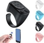 Wireless Bluetooth Remote Control,2025 New Remote Control Page Turner Bluetooth Scroller Ring,Short Video and Music Camera Shutter Remote Controller Scrolling Ring,Rechargeable APP Page Turner(Black)