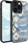 Live Laugh Love vs Daisy Vintage Wood Pattern Inspirational Quotes Rubber Phone Case for iPhone 15 14 13 12 11 Pro Max XR XS MAX Samsung Galaxy S23 S22 S21 S20 FE Ultra Plus A14 A54 A03S A13 A53