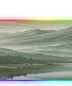 Meadow Woods and Mountain Gaming Mouse Pad Led Mousepads RGB Backlit with 14 Lighting Modes, Non Slip Base Soft Computer Keyboard Mat for Gaming PC Laptop Desk, S