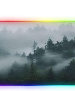 Natural Misty Forest Gaming Mouse Pad Led Mousepads RGB Backlit with 14 Lighting Modes, Non Slip Base Soft Computer Keyboard Mat for Gaming PC Laptop Desk, S