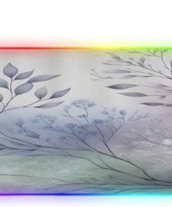 Branches with Purplish Leaves Gaming Mouse Pad Led Mousepads RGB Backlit with 14 Lighting Modes, Non Slip Base Soft Computer Keyboard Mat for Gaming PC Laptop Desk, M