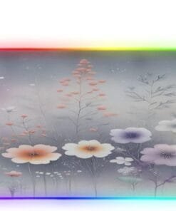 Blooming Delicate Flowers Gaming Mouse Pad Led Mousepads RGB Backlit with 14 Lighting Modes, Non Slip Base Soft Computer Keyboard Mat for Gaming PC Laptop Desk, M