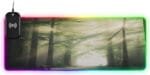 Natural Forest Sunlight Gaming Mouse Pad Led Mousepads RGB Backlit with 14 Lighting Modes, Non Slip Base Soft Computer Keyboard Mat for Gaming PC Laptop Desk, M