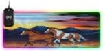 Horses Running in Sunset Gaming Mouse Pad Led Mousepads RGB Backlit with 14 Lighting Modes, Non Slip Base Soft Computer Keyboard Mat for Gaming PC Laptop Desk, S