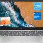 HP 15.6" Portable Laptop (Include 1 Year Microsoft 365), HD Display, Intel Quad-Core N200 Processor, 16GB RAM, 128GB Storage, Wi-Fi 6, Webcam, HDMI, Numeric Keypad, Windows 11 Home, Silver