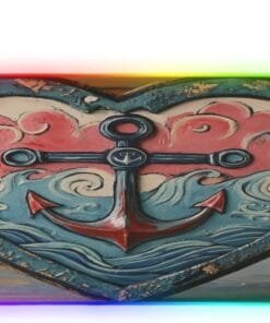 Love Marine Anchor Gaming Mouse Pad Led Mousepads RGB Backlit with 14 Lighting Modes, Non Slip Base Soft Computer Keyboard Mat for Gaming PC Laptop Desk, S