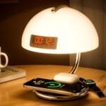 2025 Magnetic 5 in 1 Smart Alarm Clock Wireless Charging Station, Bedroom Bedside Sunrise Sunset Lamp, Dimmable Touch Lamp for Office and Home Decoration,Living Room,Desk, Gift for Family/Friends