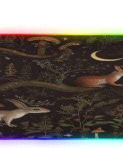 Rustic Fairy Forest Gaming Mouse Pad Led Mousepads RGB Backlit with 14 Lighting Modes, Non Slip Base Soft Computer Keyboard Mat for Gaming PC Laptop Desk, S