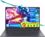 2025 New Laptop, 15.6 Inch Full HD IPS Laptop Computer, 8GB LPDDR4 RAM, 256GB SSD, N4000 Processor, Win11 Pro, Support Office Pro Plus 2024, Long Lasting Battery, WiFi 5, BT, USB 3.0, Webcam