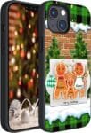 Custom Christmas Cookies Phone case Personalized Xmas Gingerbread Man vs Name for iPhone 15 14 13 12 11Pro Max XR Samsung Galaxy S23 S22 S21 S20 FE Note 20 Ultra A14 A54 A53 A03S A32 Leopard