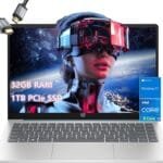 HP-14 inch Laptop-Windows 11-8 Core Intel i3-N305-32GB RAM -1TB PCIE SSD -Student Laptop School - Long Battery Life - Ultralight - Mini Computadoras Laptop en oferta 2024 - HDMI Cable