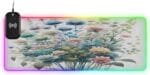 Bouquets Green Plants Gaming Mouse Pad Led Mousepads RGB Backlit with 14 Lighting Modes, Non Slip Base Soft Computer Keyboard Mat for Gaming PC Laptop Desk, M