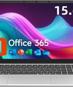 15.6 Inch Laptop with Office 365, 4GB RAM, 128GB Storage Expandable 1TB, 5205U Processor, HD Display, Windows 11 Laptops Computer, Wi-Fi 5, BT4.2, Numpad, Type-C, for Business and Students.