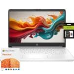 HP Laptop, 14 HD Laptop, Windows 11 Intel Quad-Core N4120 1 Year Office 365, 16GB RAM, 128GB Storage (64GB eMMC+64GB SD Card), Ultral Light Laptop for Students Business, WiFi Bluetooth HDMI Webcam