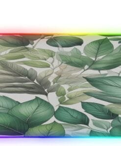 Leaves with Tender Peduncles Forest Gaming Mouse Pad Led Mousepads RGB Backlit with 14 Lighting Modes, Non Slip Base Soft Computer Keyboard Mat for Gaming PC Laptop Desk, S