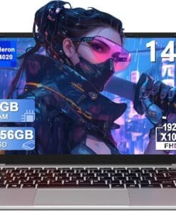 14" Laptop Win 11 256GB SSD Up to 1TB SSD Expand Celeron N4020 Up to 2.8Ghz Dual-Core Processor 6GB DDR4 1920x1080 FHD Dual WiFi BT4.2 with Webcam Keyboard Protect Flim for Business-Silver