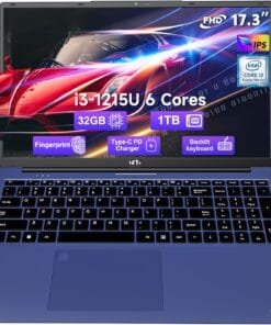 17.3" FHD-Laptop Business-Laptop, 32GB RAM 1TB SSD Intel 6 Cores i3-1215U(Beat i5-1135G7) Backlit Keyboard WiFi 6 BT5.2 Windows 11 Laptop 54Wh Battery Webcam 65W Type-C Fingerprint Numpad