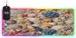 Colorful Seashells Starfish Beach Gaming Mouse Pad Led Mousepads RGB Backlit with 14 Lighting Modes, Non Slip Base Soft Computer Keyboard Mat for Gaming PC Laptop Desk, S