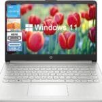 HP 2024 Stream 14 inch Laptop for Students and Business, Silver Laptop 4GB RAM + 128GB eMMC Storage, 1-Year Office 365, ‎Intel Celeron N4120, Intel UHD Graphics, Win 11 S