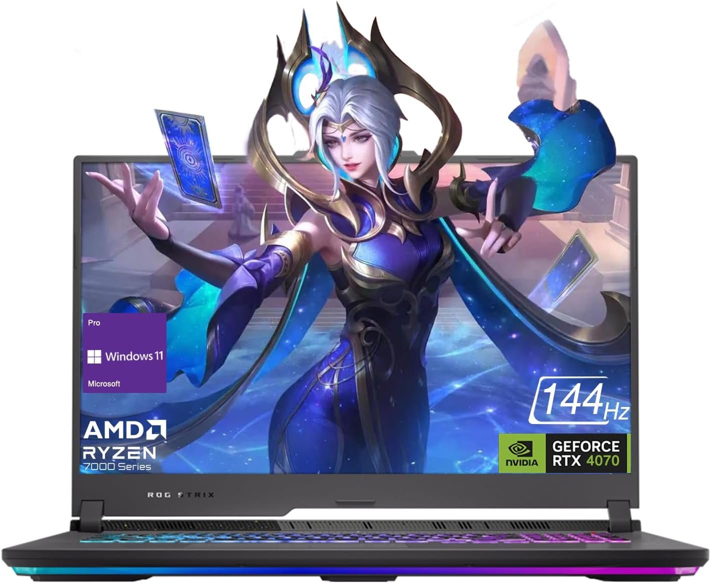 ASUS ROG Strix G17 Gaming Laptop, 17.3" FHD 144Hz, AMD Ryzen 9 7845HX, GeForce RTX 4070, 64GB DDR5 RAM, 2TB PCIe M.2 SSD, HDMI, USB 3.2 Gen 1, Wi-Fi 6, RGB Backlit Keyboard, Windows 11 Pro, Black