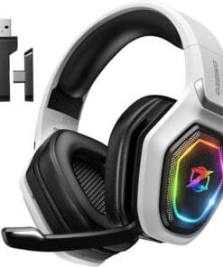 2.4GHz Wireless Gaming Headset for PC, Ps5, Ps4 - Lossless Audio USB & Type-C Ultra Stable Gaming Headphones with Flip Microphone, 40-Hr Battery Gamer Headset for Switch, Laptop, Mobile, Mac