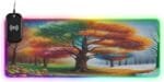 Dreamy 4 Seasons Tree Meadow Gaming Mouse Pad Led Mousepads RGB Backlit with 14 Lighting Modes, Non Slip Base Soft Computer Keyboard Mat for Gaming PC Laptop Desk, M