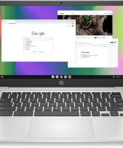 HP Chromebook 14 Laptop, Intel Celeron N4120, 4 GB RAM, 64 GB eMMC, 14" HD Display, Chrome OS, Thin Design, 4K Graphics, Long Battery Life, Ash Gray Keyboard (14a-na0226nr, 2022, Mineral Silver)