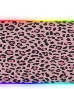 Charming Leopard Gaming Mouse Pad Led Mousepads RGB Backlit with 14 Lighting Modes, Non Slip Base Soft Computer Keyboard Mat for Gaming PC Laptop Desk, M