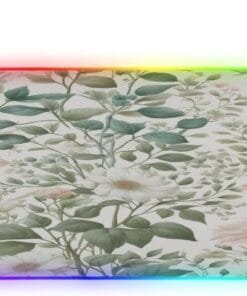 Jungle Leaves Gaming Mouse Pad Led Mousepads RGB Backlit with 14 Lighting Modes, Non Slip Base Soft Computer Keyboard Mat for Gaming PC Laptop Desk, M